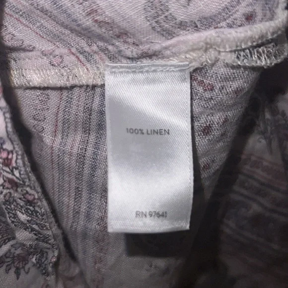 J.Jill Pure Jill Linen mauve paisley boho dress. Large - Picture 7 of 7